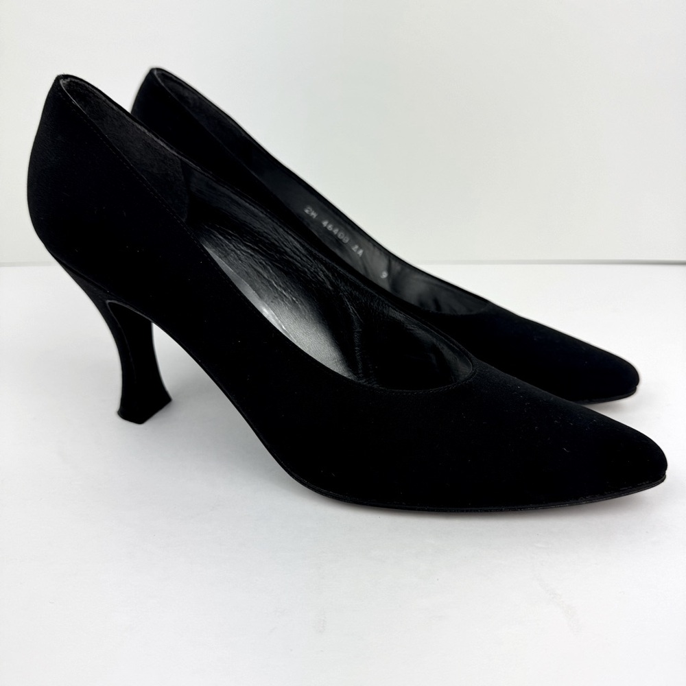 Stuart Weitzman pumps. Nylon Black pointed toe. Slip-on. Size 9 narrow.